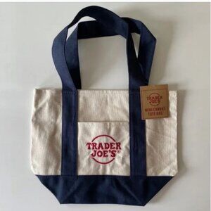 Trader Joe’s Canvas Mini Tote Bag Navy Color
